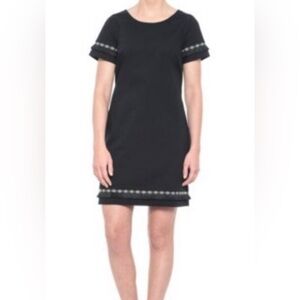COERCION London Boho Little Black Short Sleeve Dress Women's Size 8‎